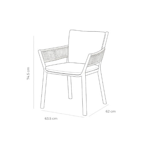Dimensiones de la Silla de Comedor Mairin