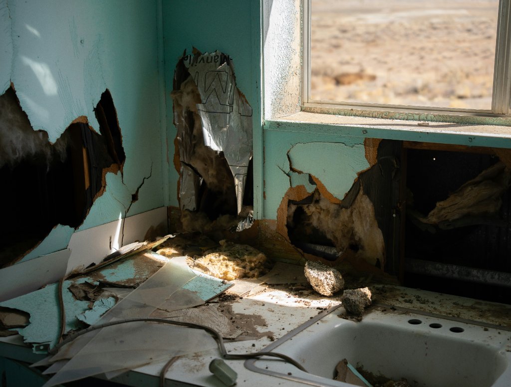 Water damage assessment in a storm-damaged Florida home