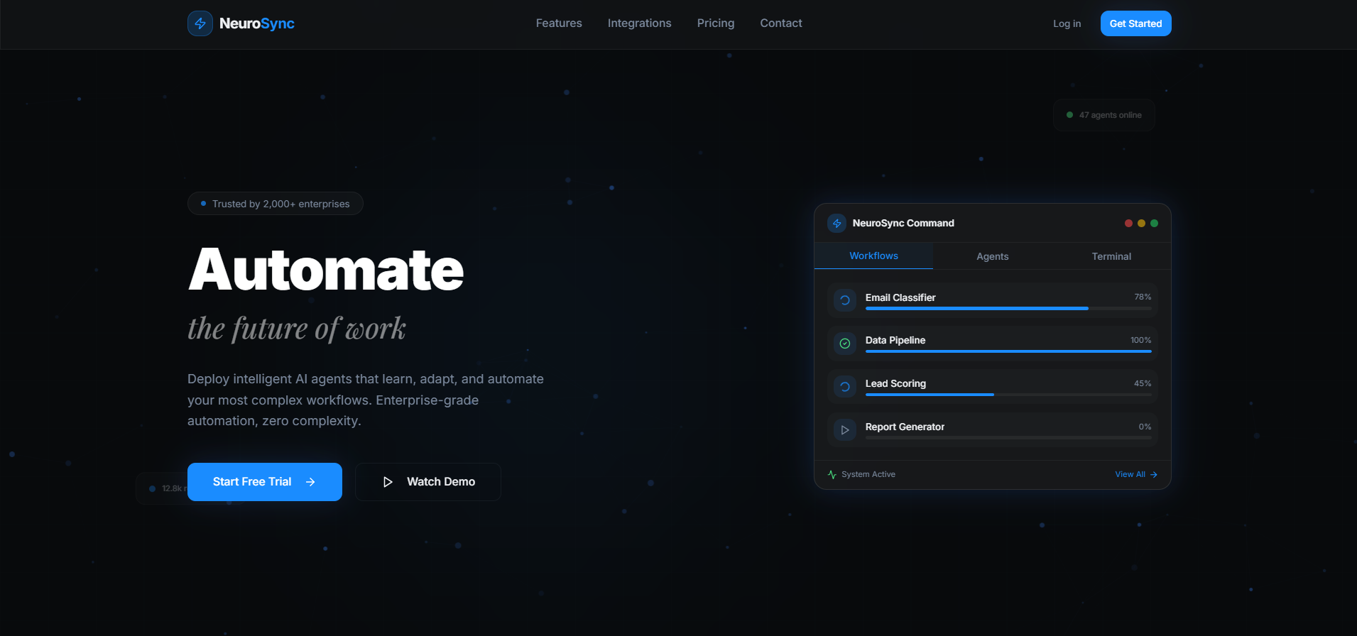 NeuroSync — AI Automation & Workflow template preview