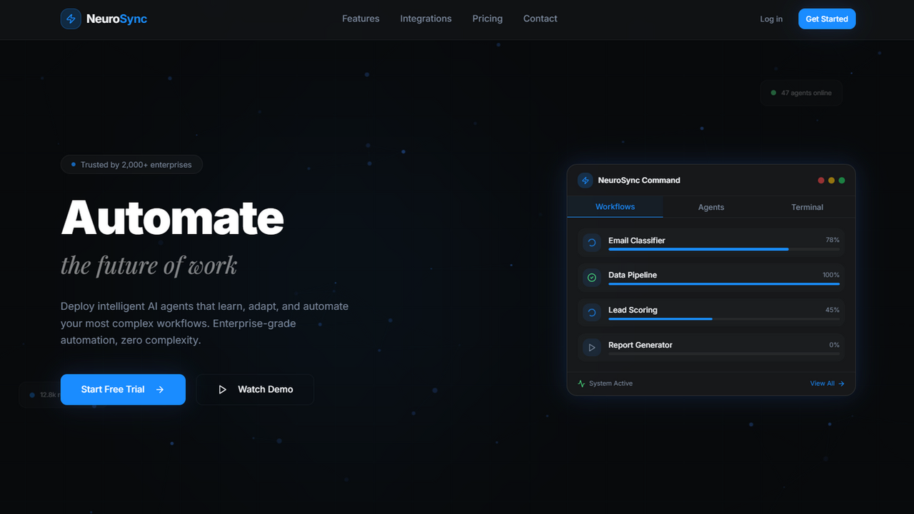 NeuroSync — AI Automation & Workflow template preview