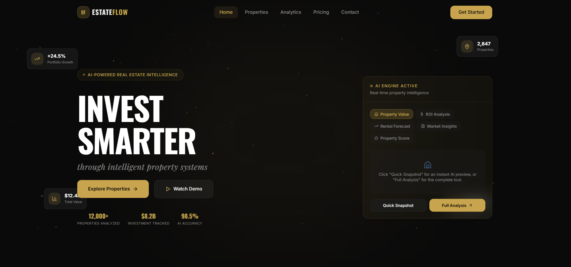 EstateFlow — AI Real Estate Investment template preview