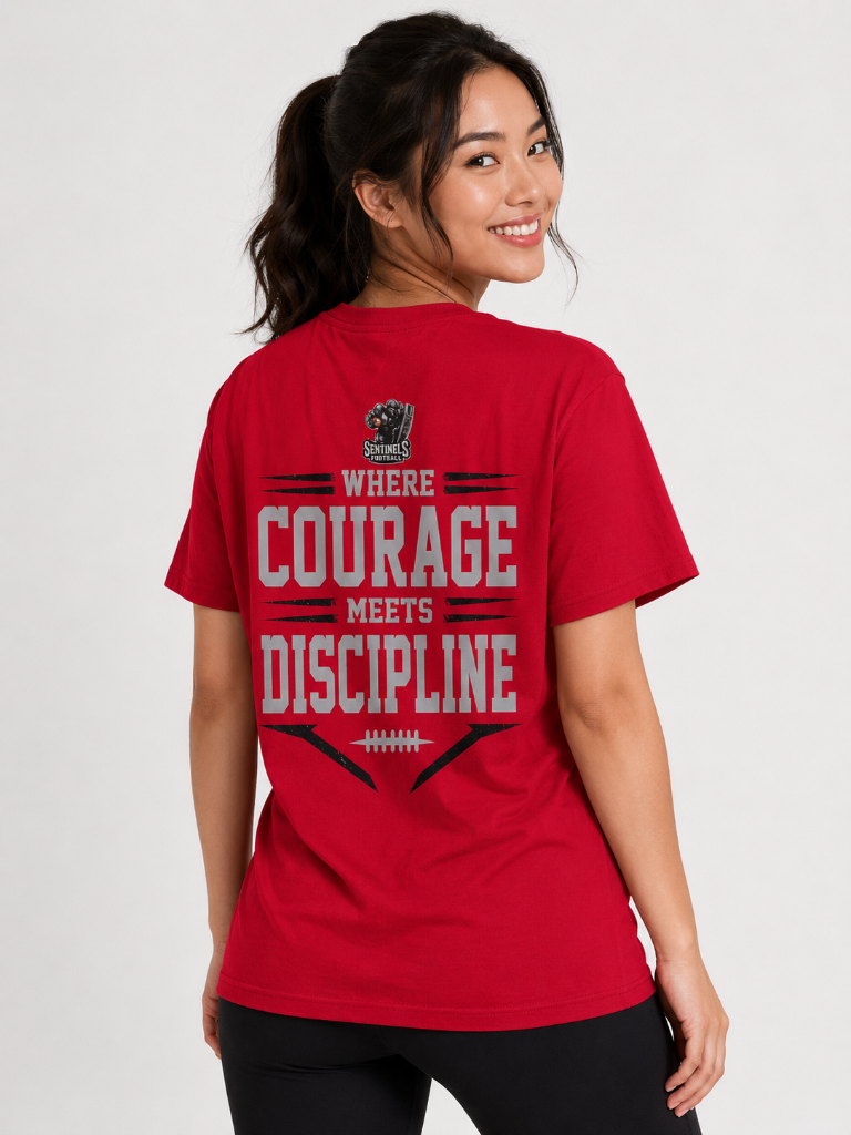 NTS Football "Where Courage Meets Discipline" Tee — North Toronto Sentinels Official Store