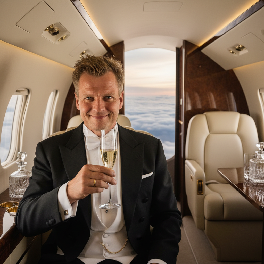 Visepresidenten i kabinen af Gulfstream G700