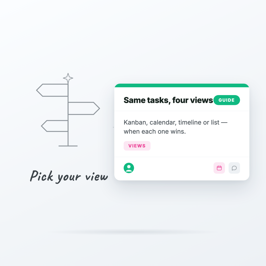 Cover image for blog post: Kanban, Calendar, Timeline, List: which view should you use when?
