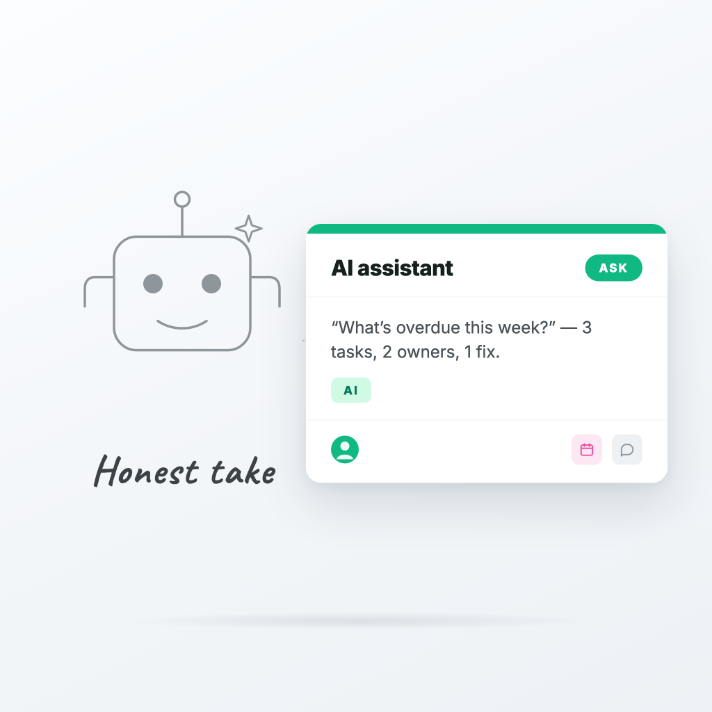 Cover image for blog post: AI in project management: where it actually helps (and where it doesn't)