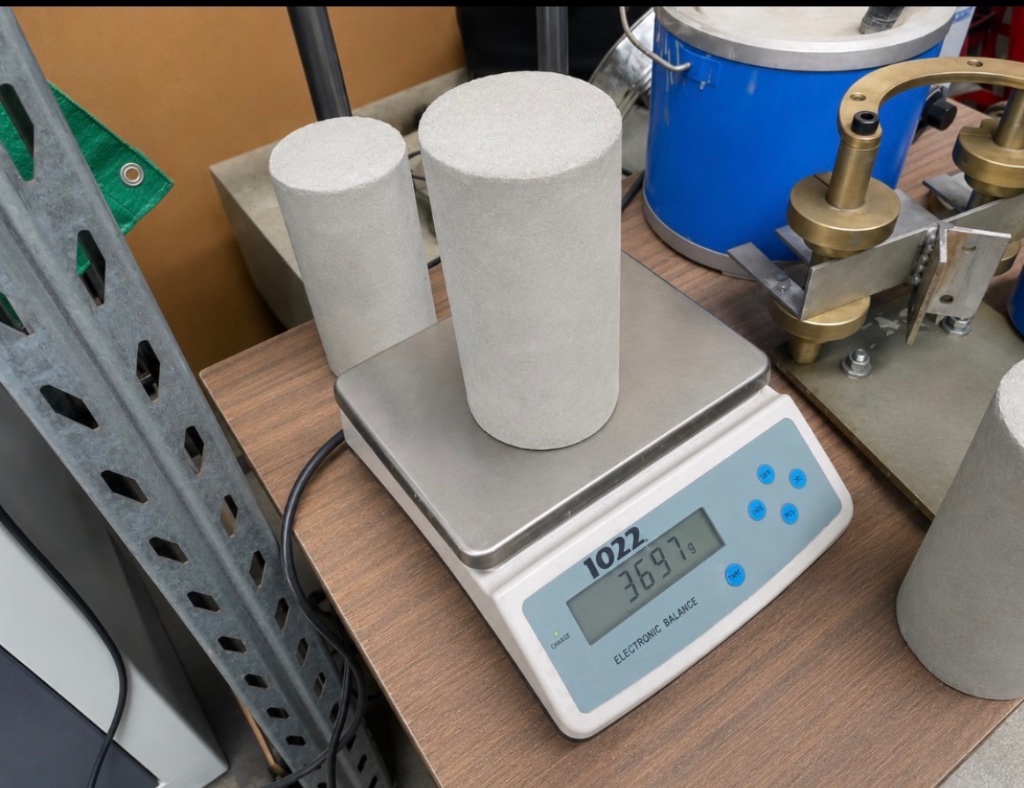 Sample weighing on electronic balance