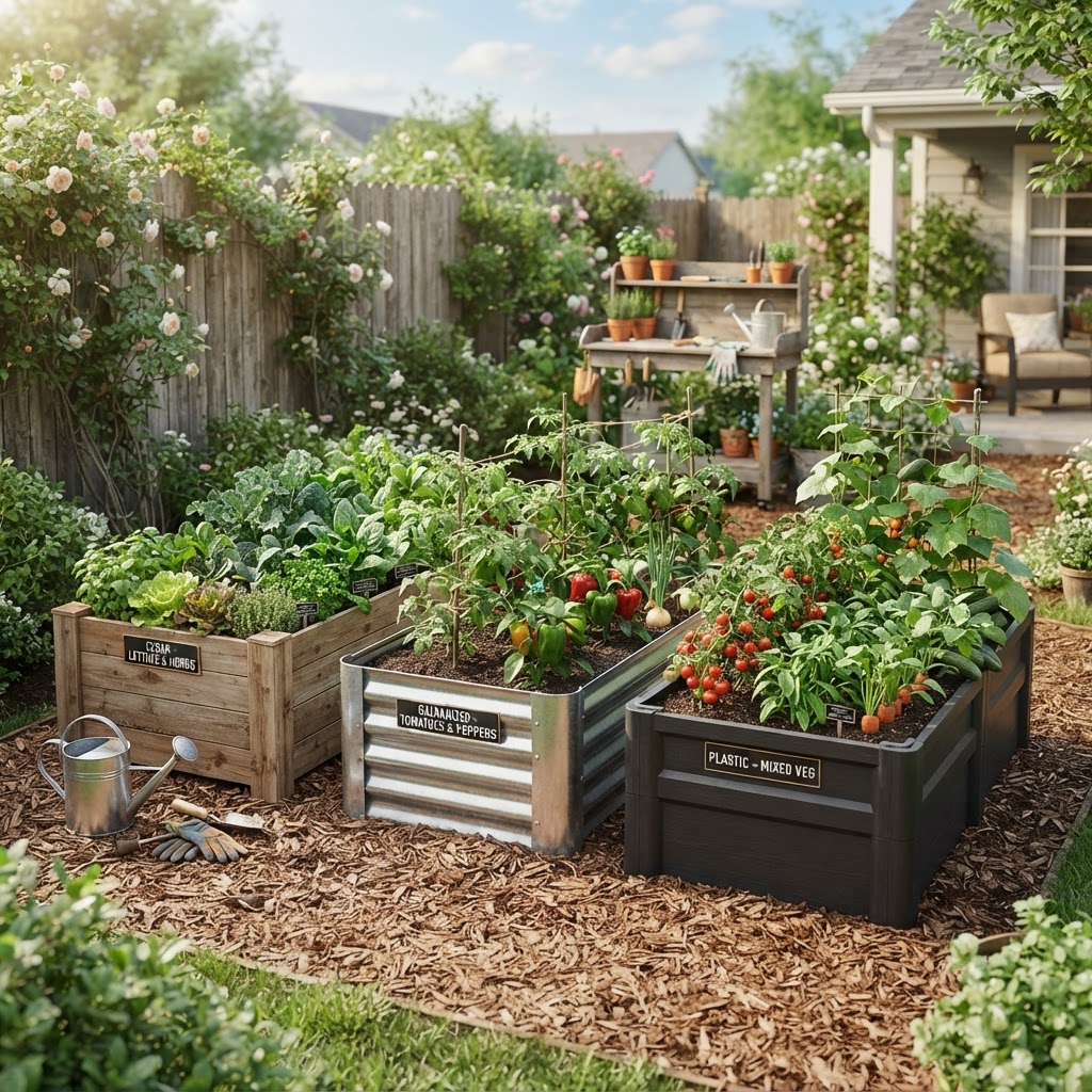 Best Raised Bed Material: Wood vs Metal vs Plastic for Beginner Vegetable Gardens