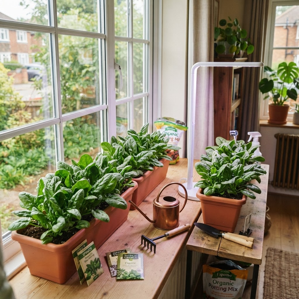 How to Grow Spinach in Containers Indoors: A Beginner-Friendly Step-by-Step Guide