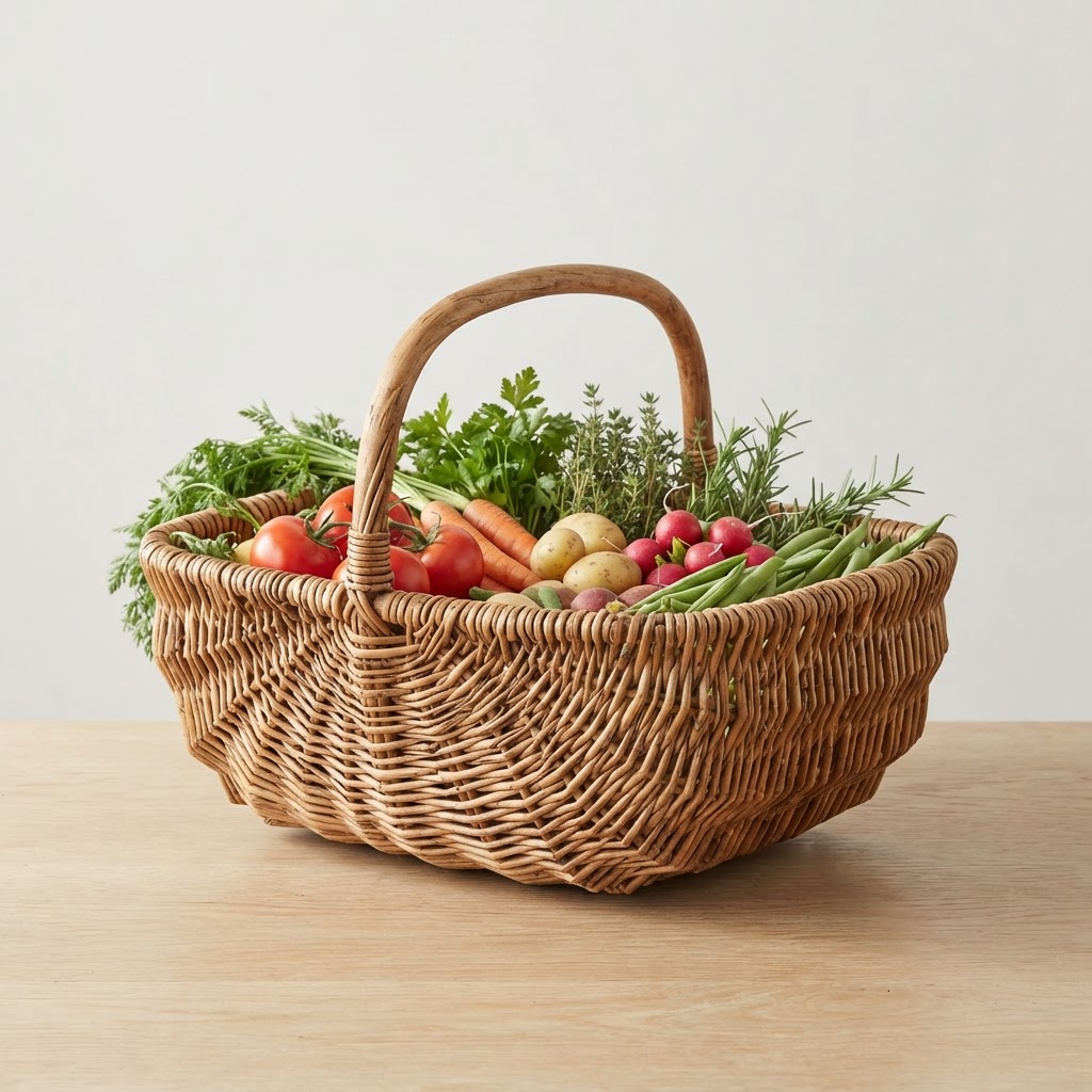 Handwoven Wicker Garden Harvest Basket Trug