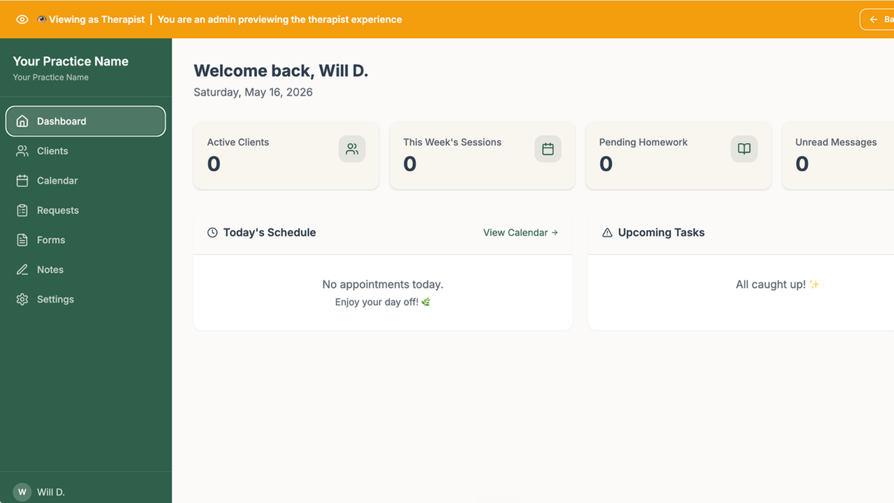 Therapy App template preview