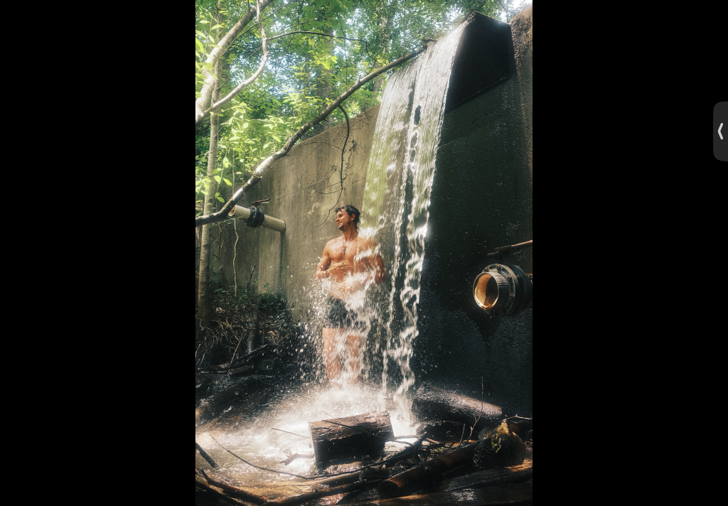 Shower in the woods