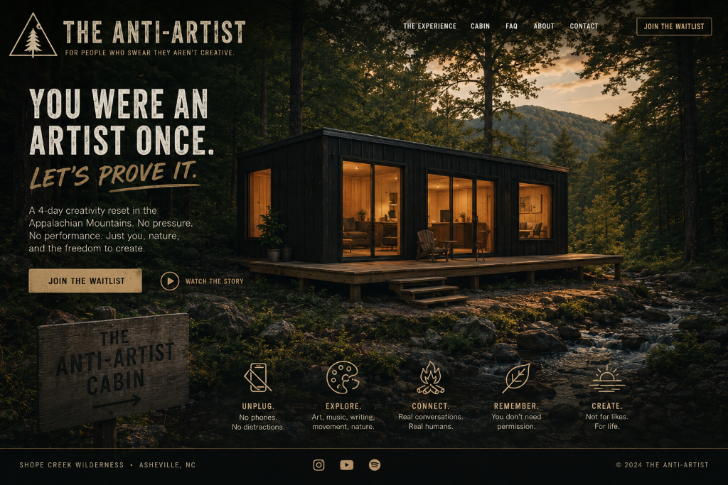 The Anti-Artist Cabin - Creative Retreat in the Appalachian Mountains