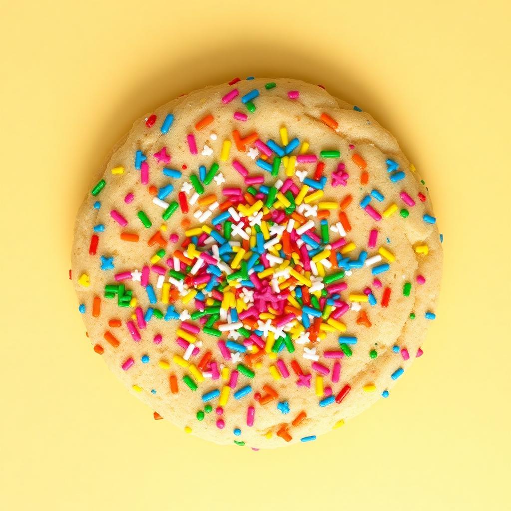 A giant rainbow sprinkle cookie