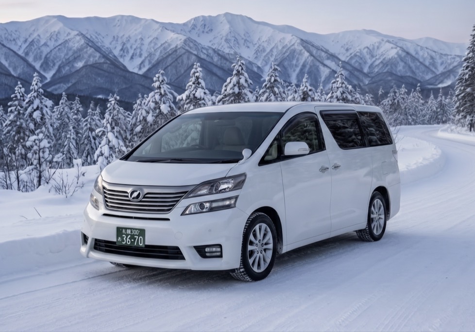 White Toyota Alphard premium minivan