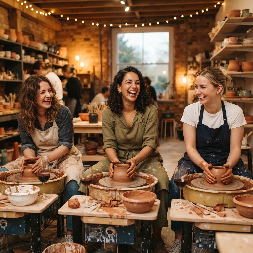 Friday ladies night pottery wheel class at Animal House Pottery in Las Vegas, NV
