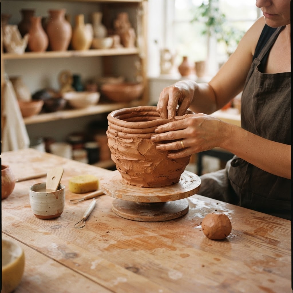 Hand building pottery class with Rocio at Animal House Pottery in Las Vegas, NV