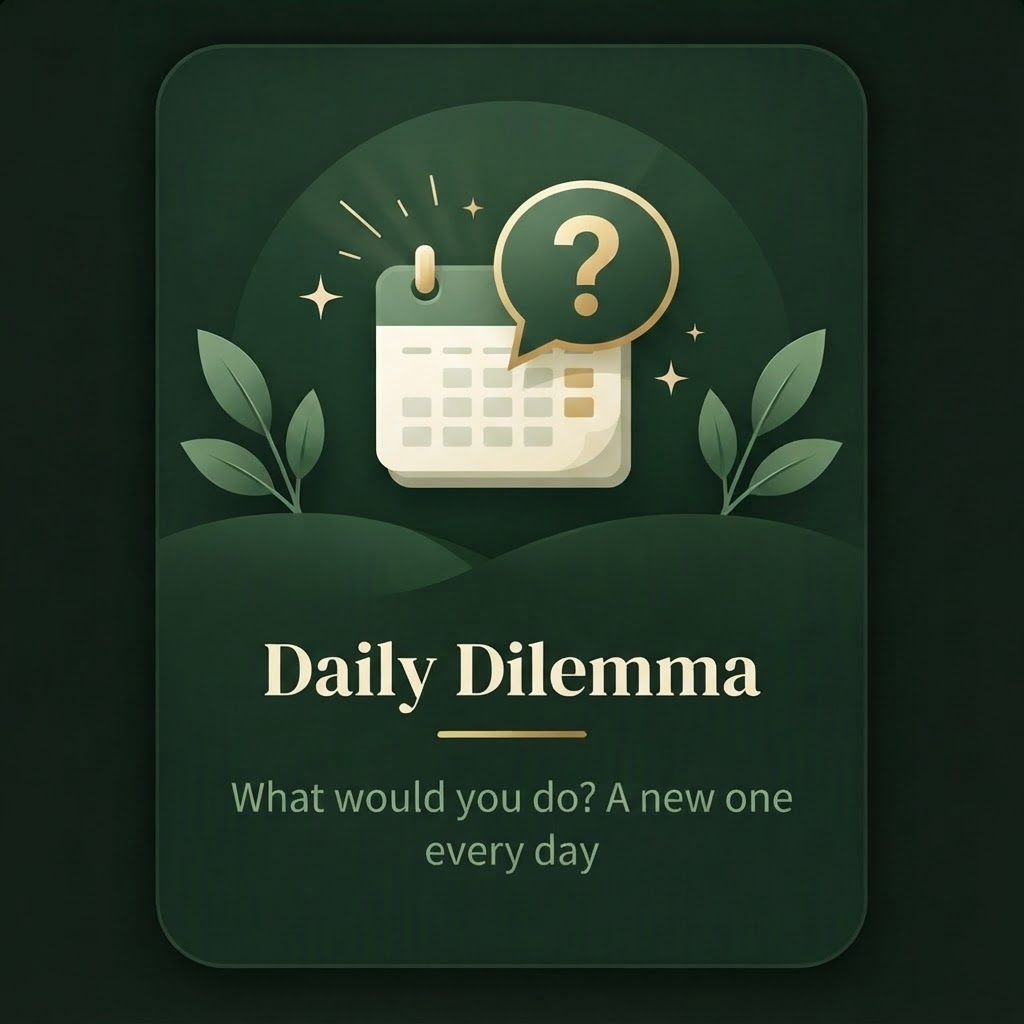 Daily Dilemma. What would you do? A new one every day.