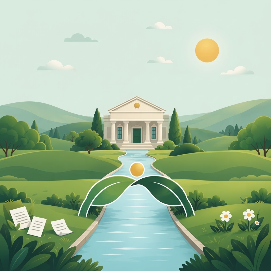 A path from information to knowledge leading to a family court building