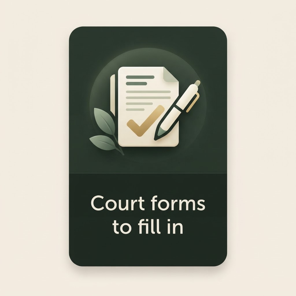 Court forms to fill in