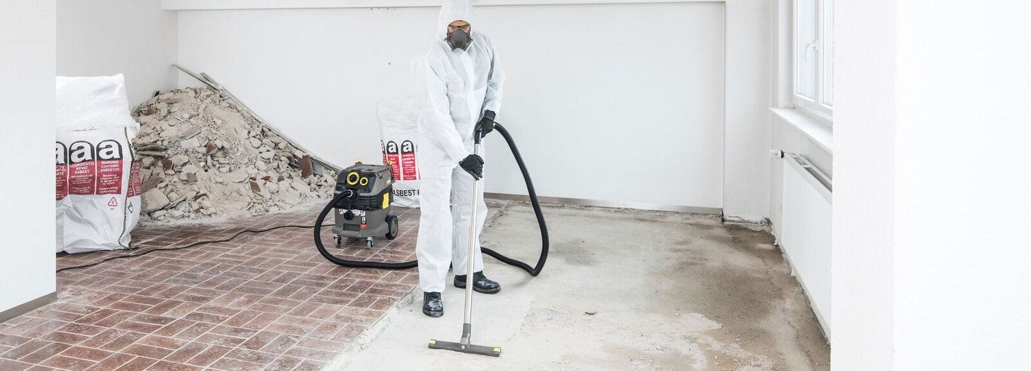 Asbestos removal with containment and double-bagging