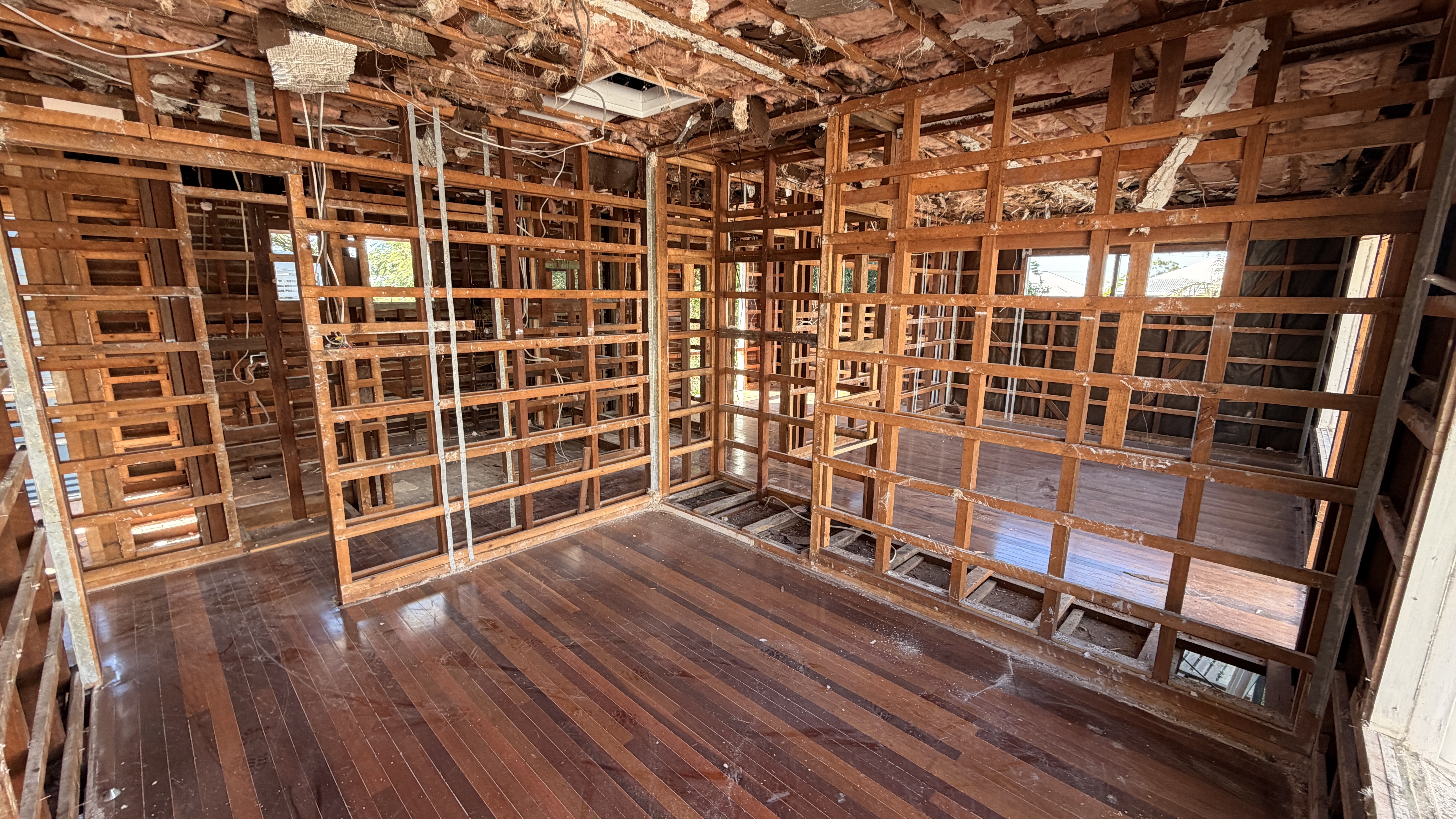 Interior strip-out to timber studs and joists