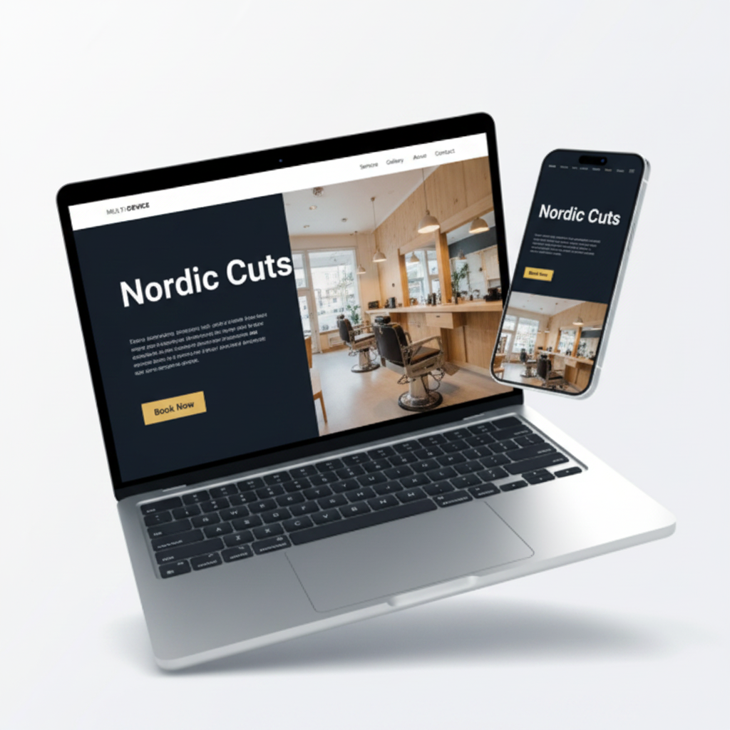 Barbería website mockup