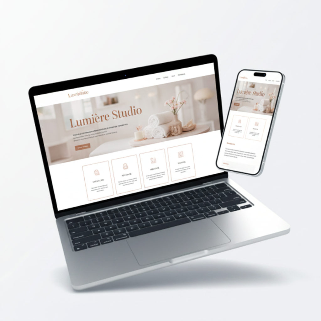 Salón de uñas y masajes website mockup
