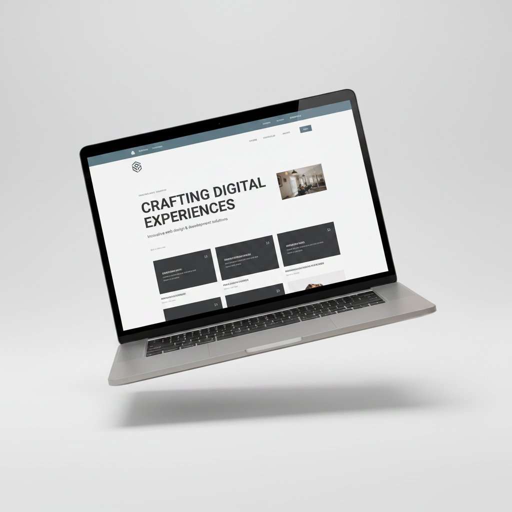 Modern website mockup on laptop