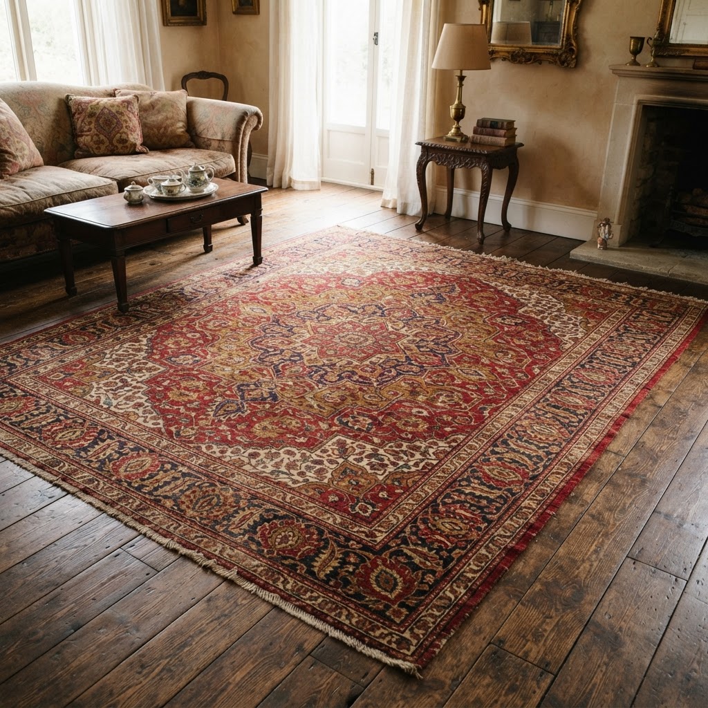Antique Persian-Style Hand Knotted Carpet 8x10
