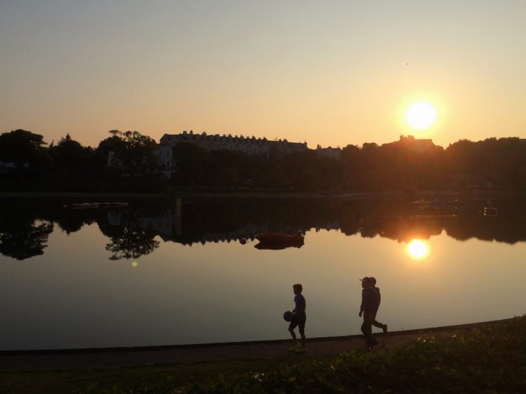 Scouts at Mooragh Park at sunset