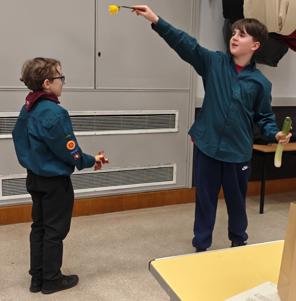 Scouts celebrating St David's Day 2025