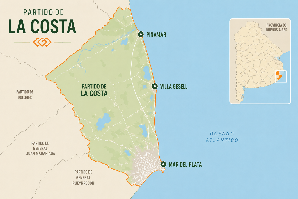 Mapa Partido de La Costa