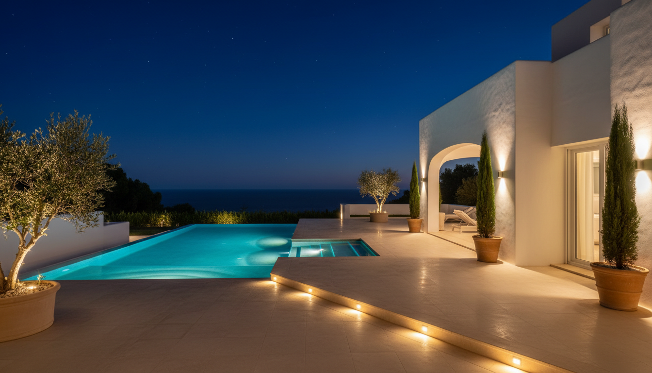 Villa in Ibiza with professional LED lighting