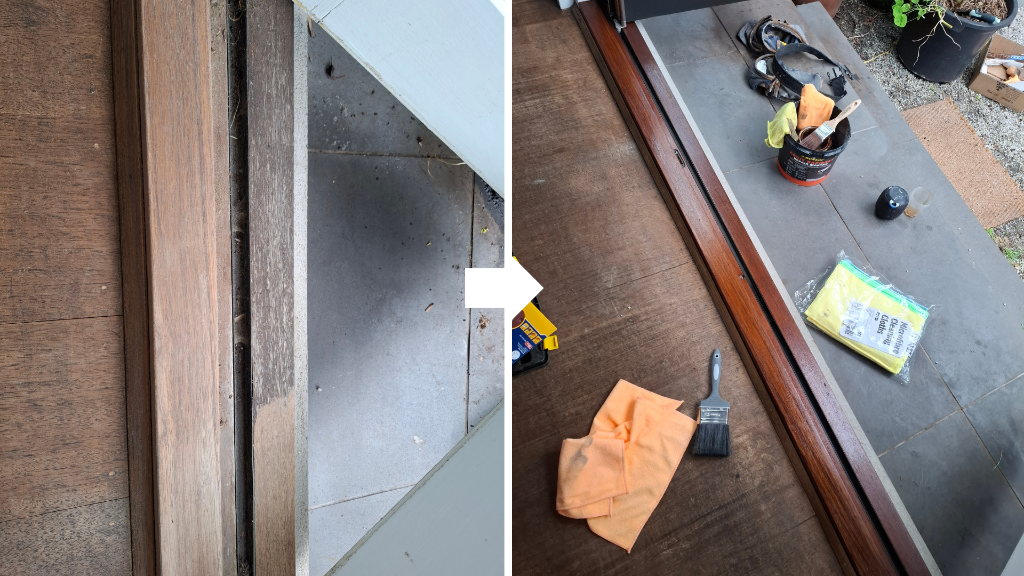 Timber Door Sill Refinishing — Carlton