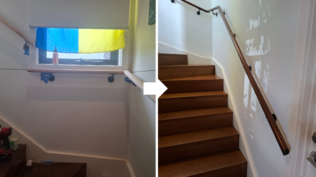Handrails Installed and Stained — Clifton Hill