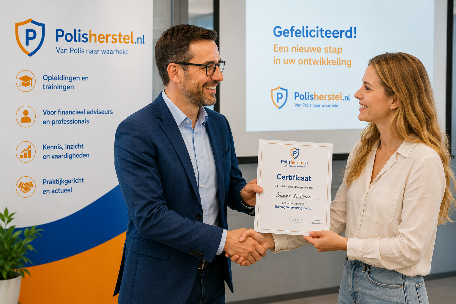 Uitreiking certificaat Polisherstel.nl