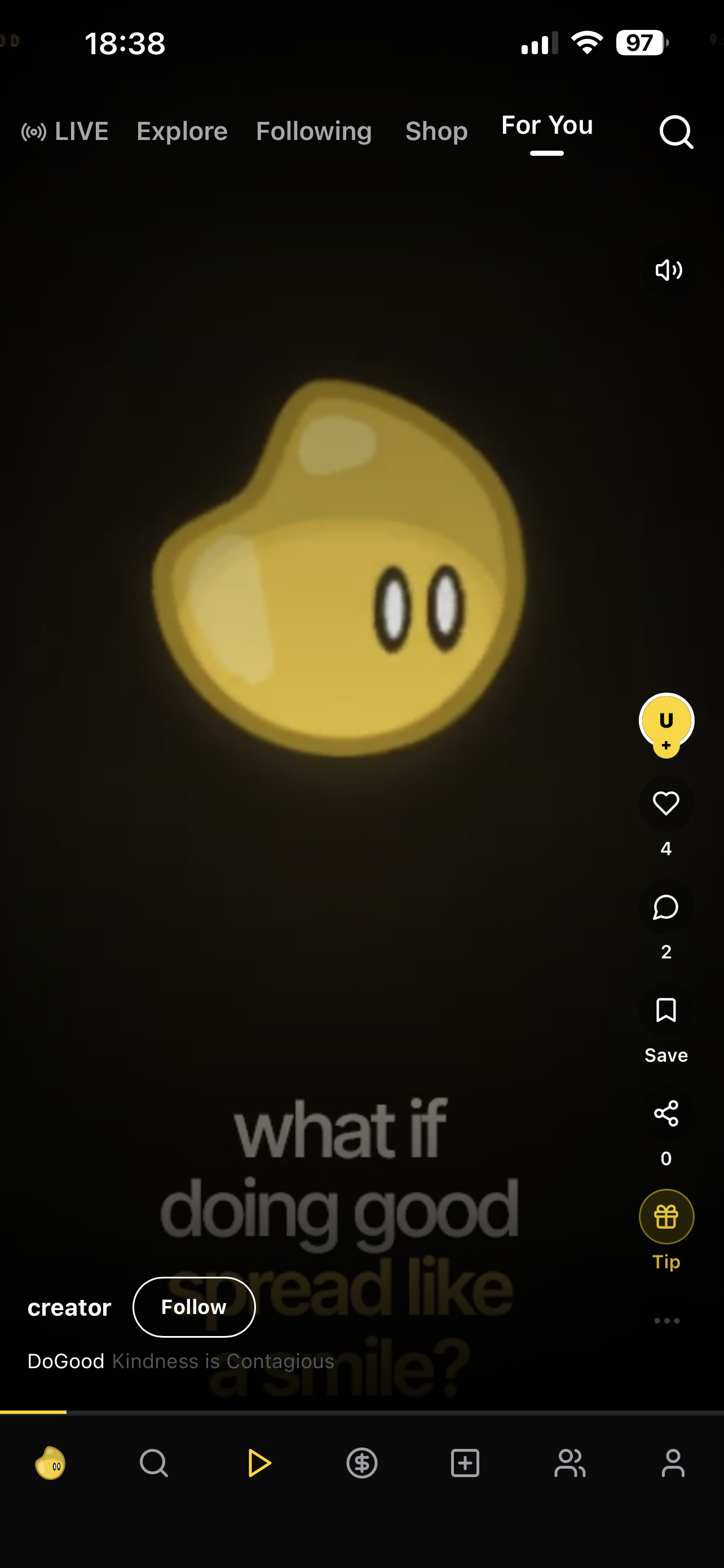 Actual DoGood short-form video screen