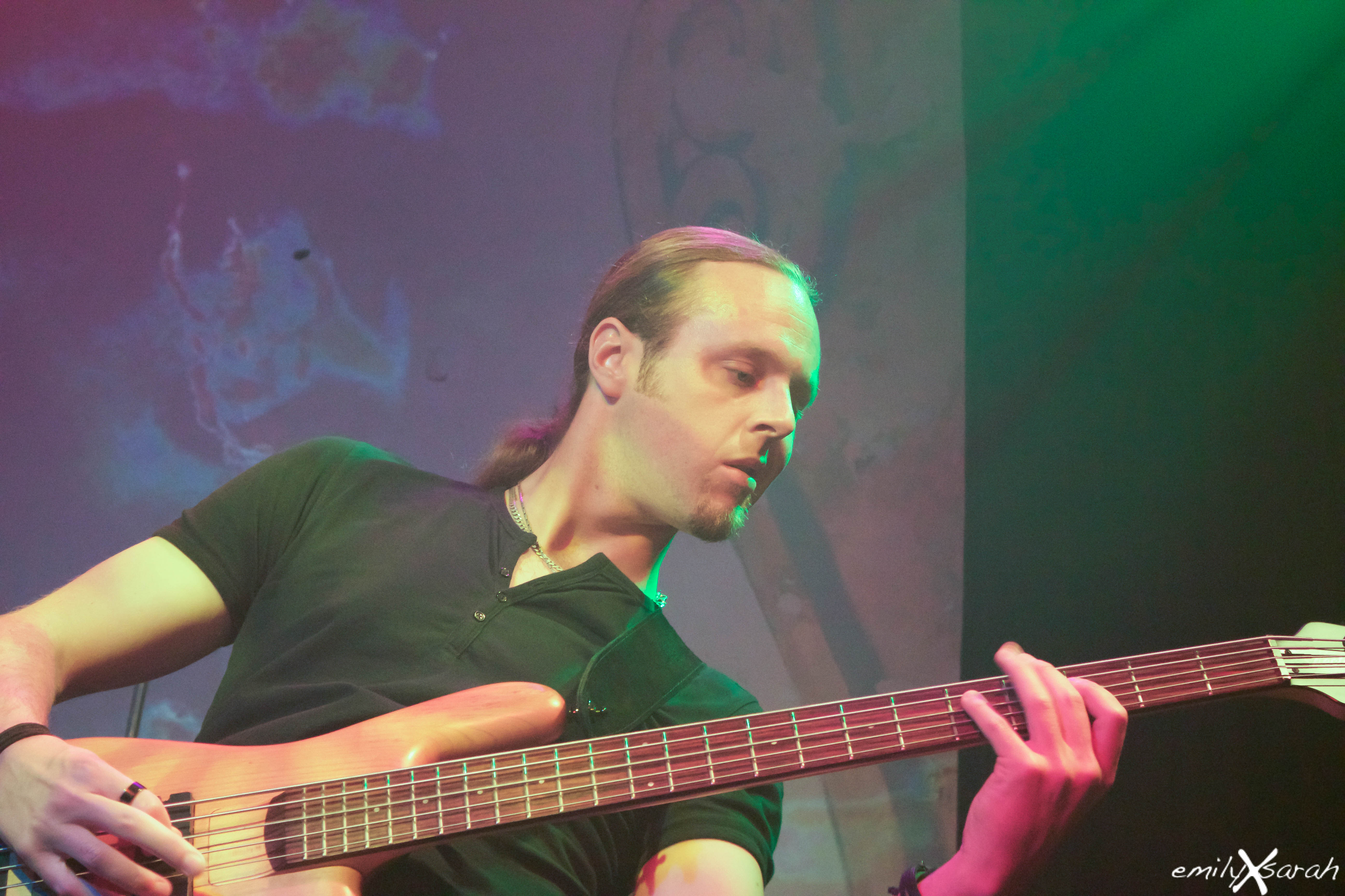 Karl playing bass live at Revolver Upstairs