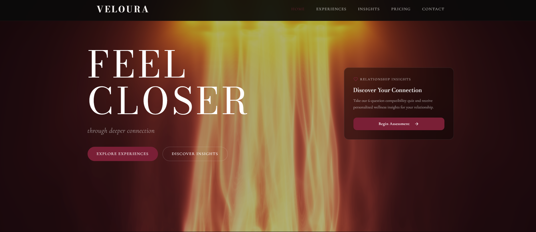 Veloura — Luxury Relationship & Intimacy Wellness template preview