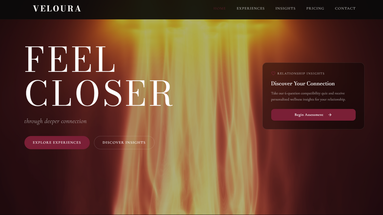 Veloura — Luxury Relationship & Intimacy Wellness template preview