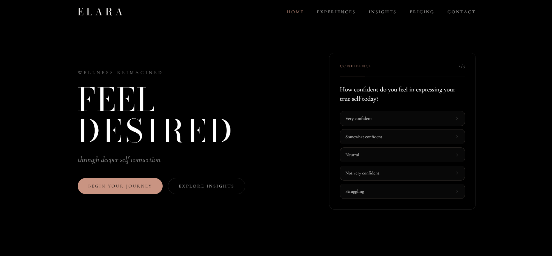 Elara — Feminine Wellness & Connection template preview