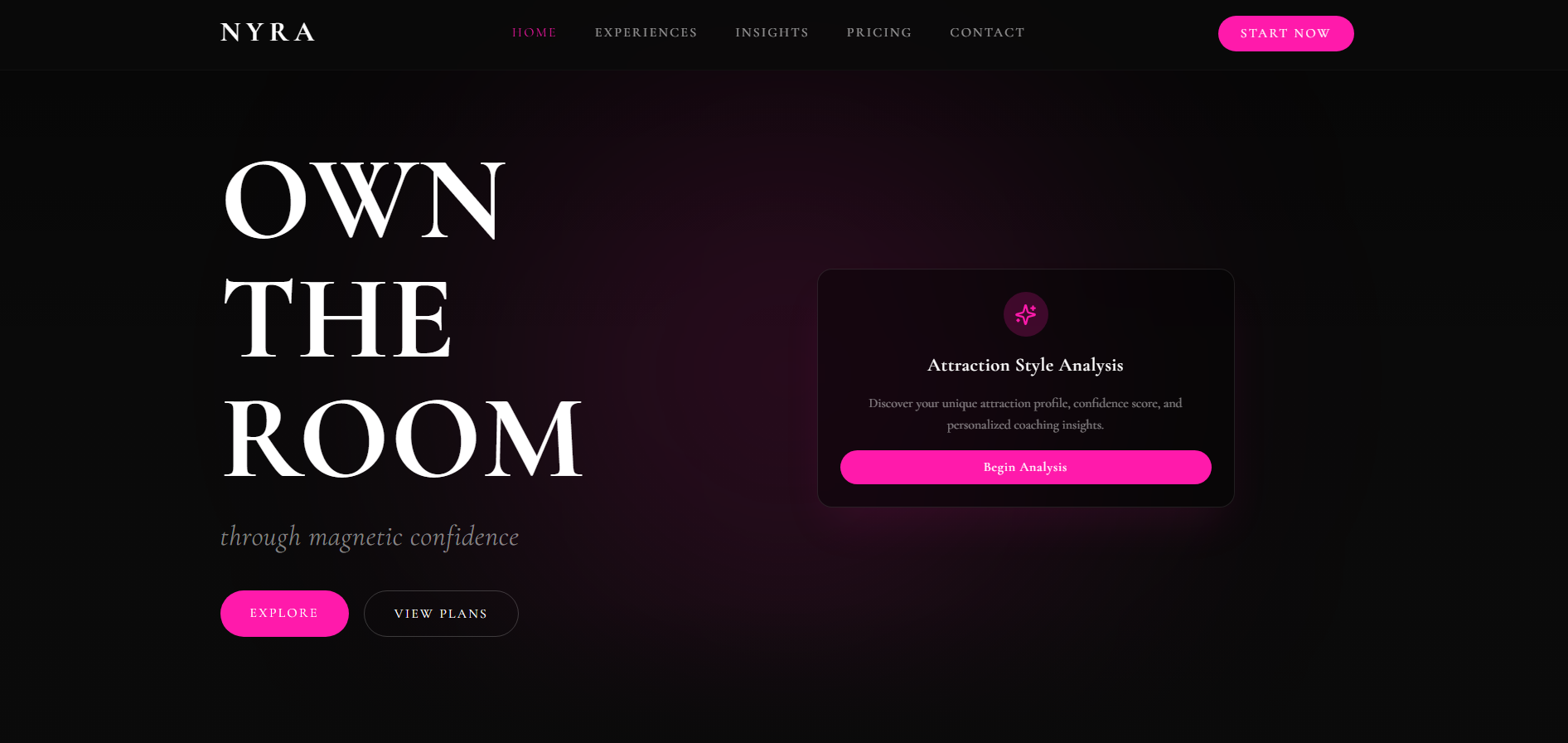 Nyra — Desire & Attraction Coaching template preview