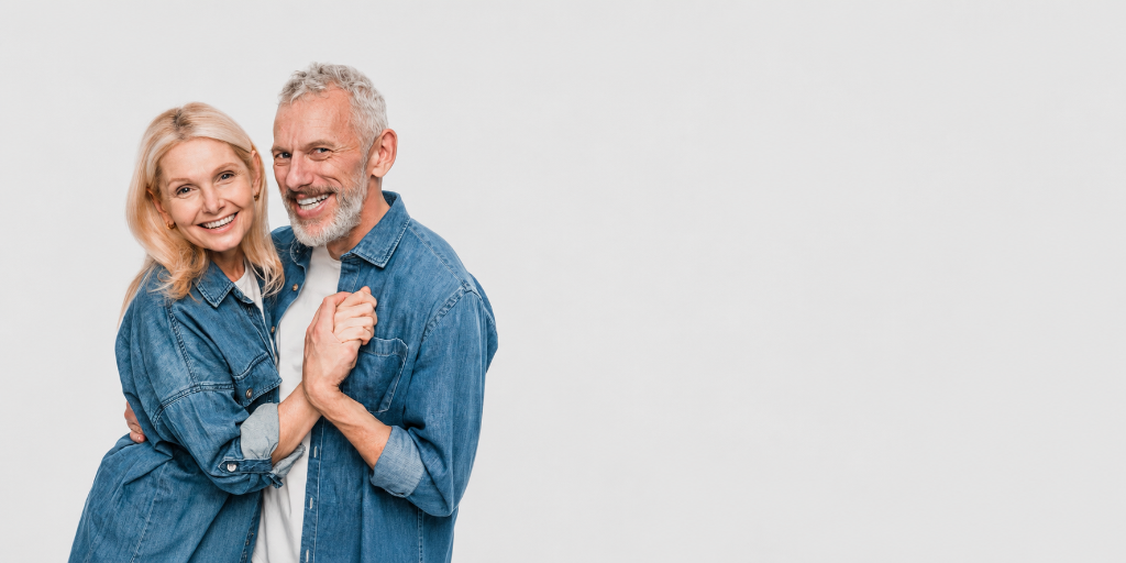 Happy couple with healthy hair