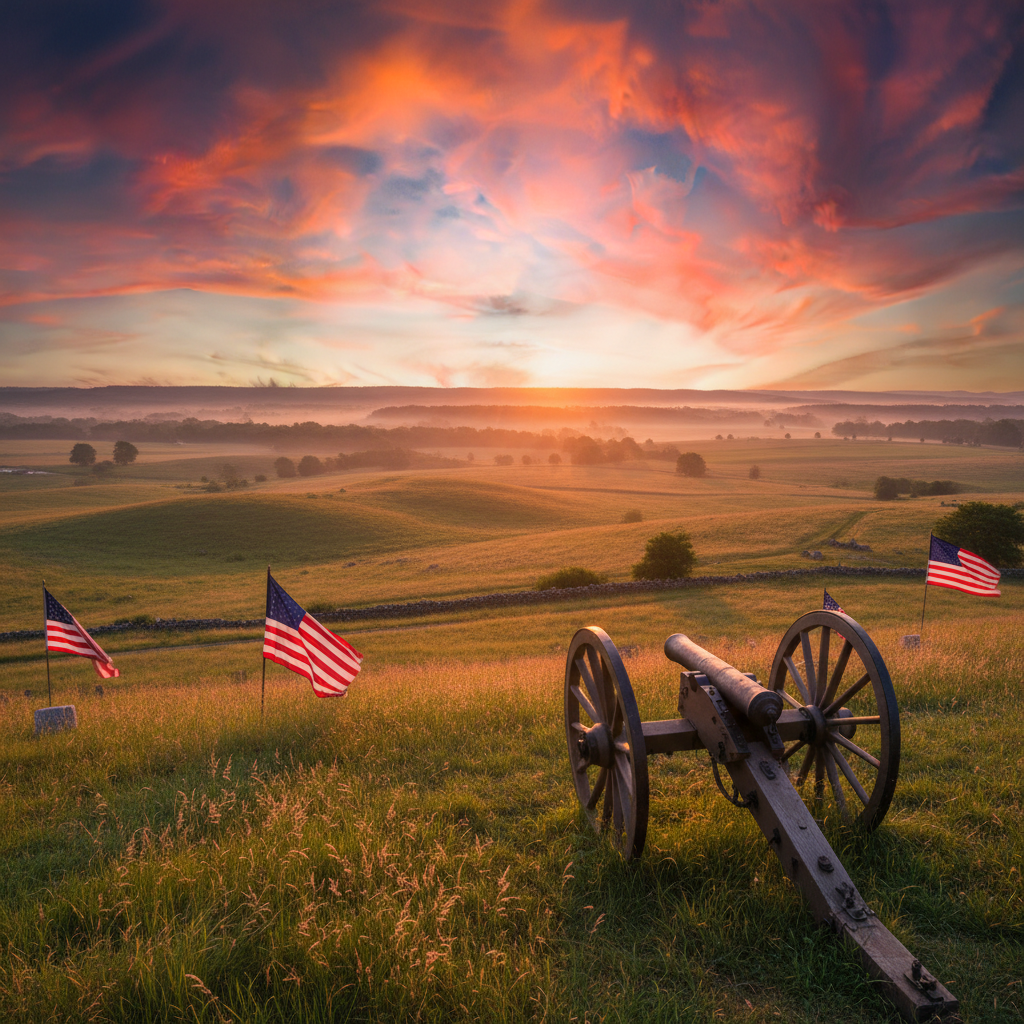 Gettysburg Battlefield at Golden Hour