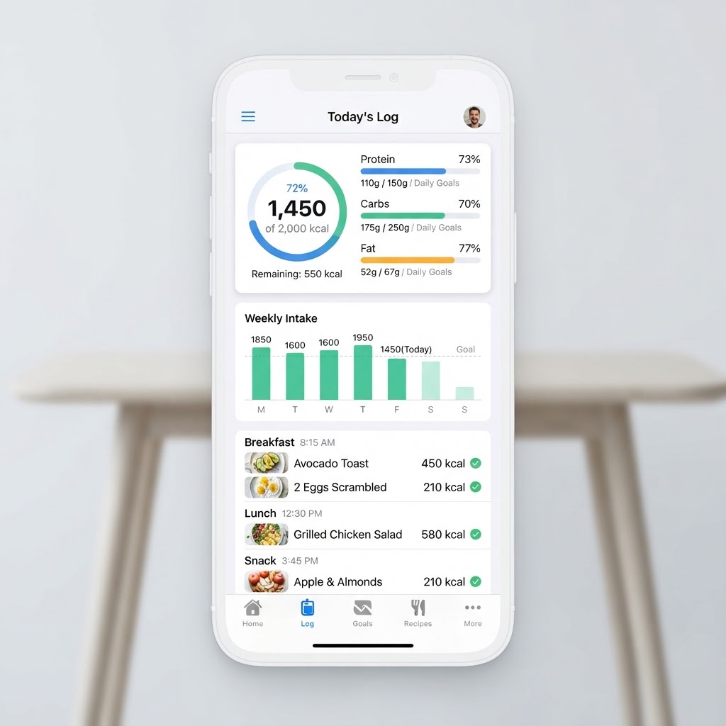 Nutrition tracking stats dashboard