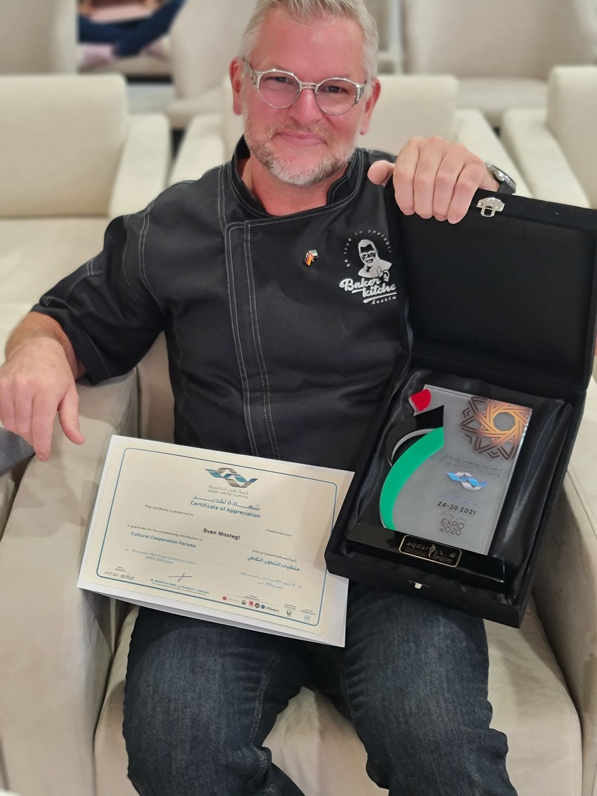 Aqdar World Summit — Certificate of Appreciation für kulturelle Zusammenarbeit, Expo 2020 Dubai