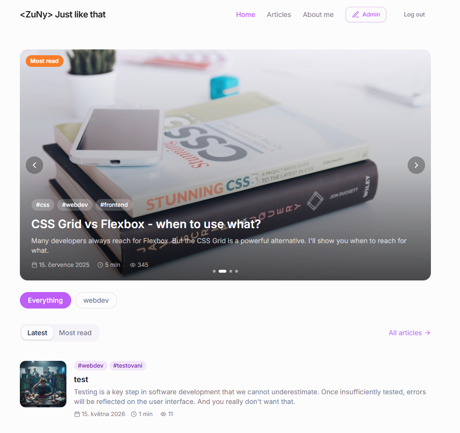 Violet Ink blog template preview