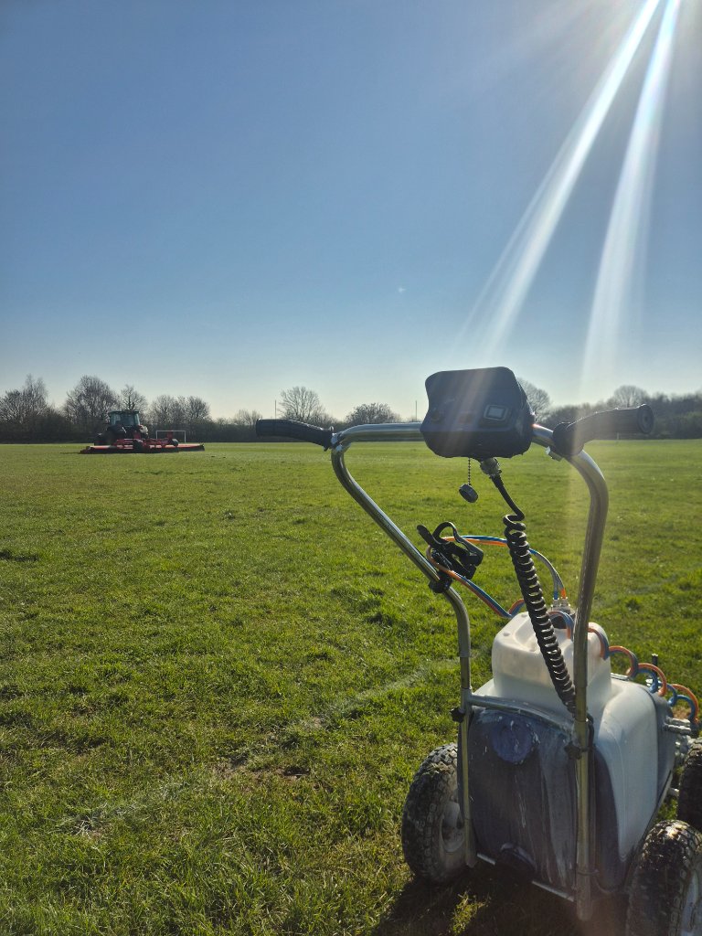 Line Marking — Sports pitch marked with GPS accuracy, ready to play.