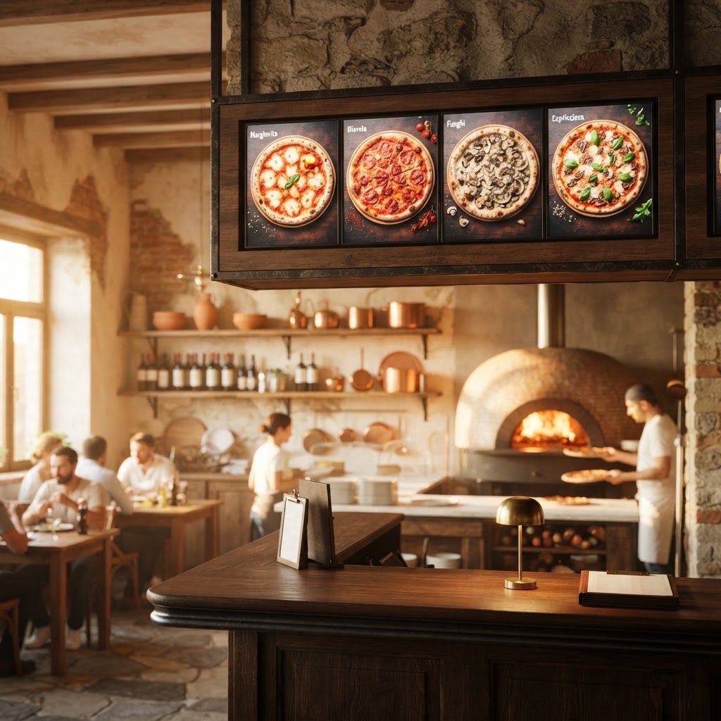 Menù digitale per pizzeria: prezzi, foto e varianti in tempo reale