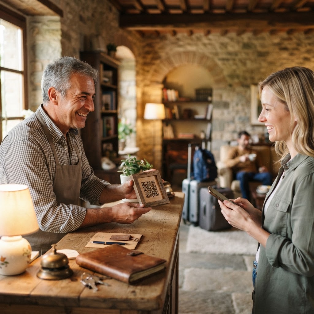 QR WiFi for Hotels & B&Bs: the first contact that becomes a review